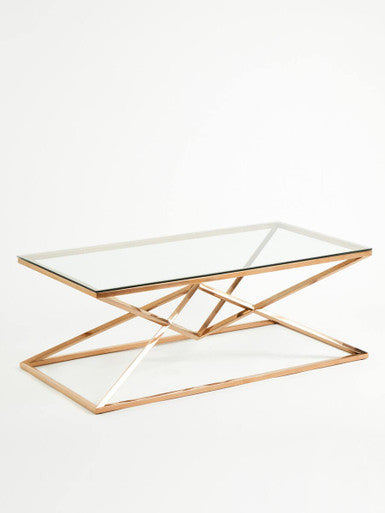 Allure Corseted Rose Gold Coffee Table
