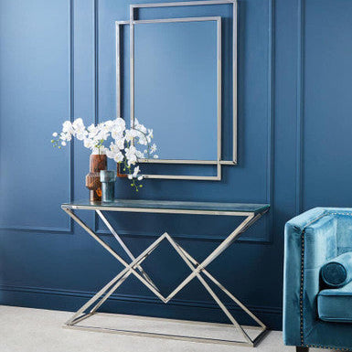 Allure Tempered Glass Rectangular Console Table