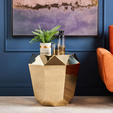 Allure Champagne Gold Diamond Cut End Table