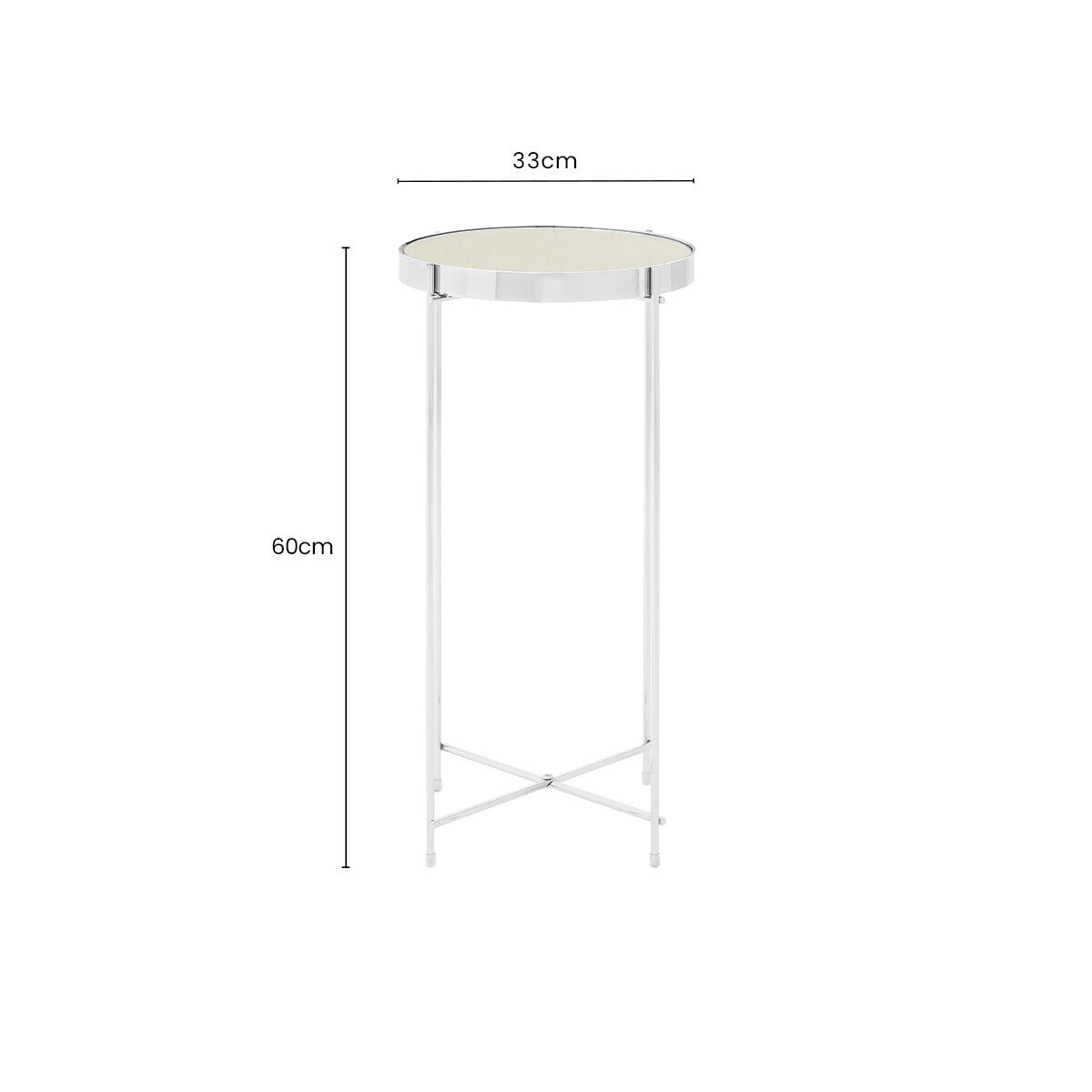 Allure Silver Mirror Tall Side Table