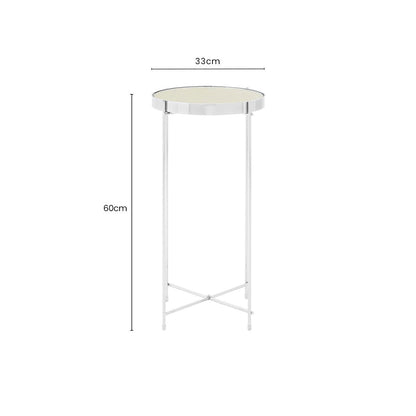 Allure Silver Mirror Tall Side Table