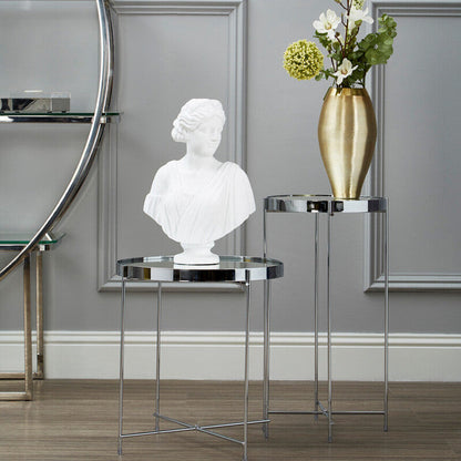 Allure Silver Mirror Tall Side Table
