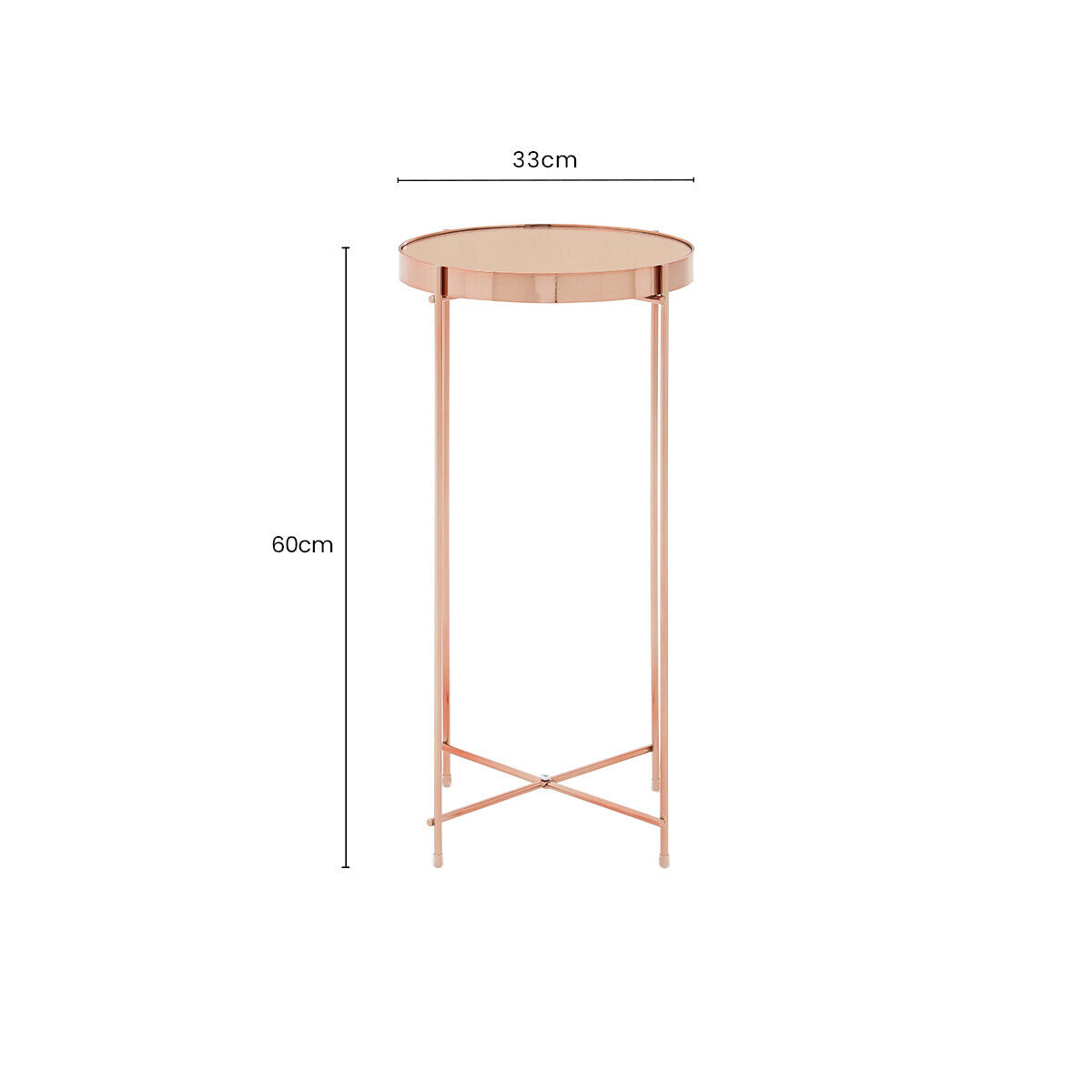 Gold Mirrored Tall Two Tier Side Table | Allure