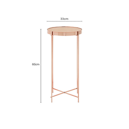 Gold Mirrored Tall Two Tier Side Table | Allure