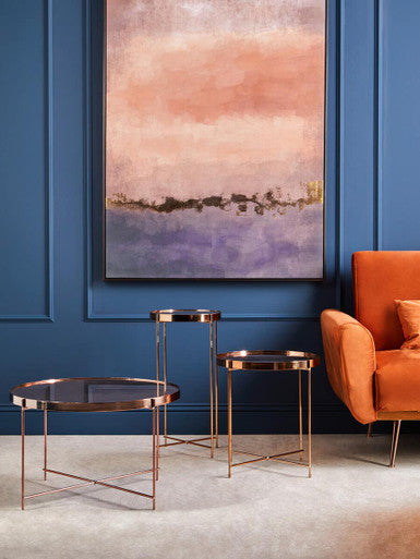 Allure Pink Mirror Tall Side Table