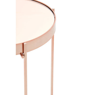 Allure Pink Mirror Tall Side Table