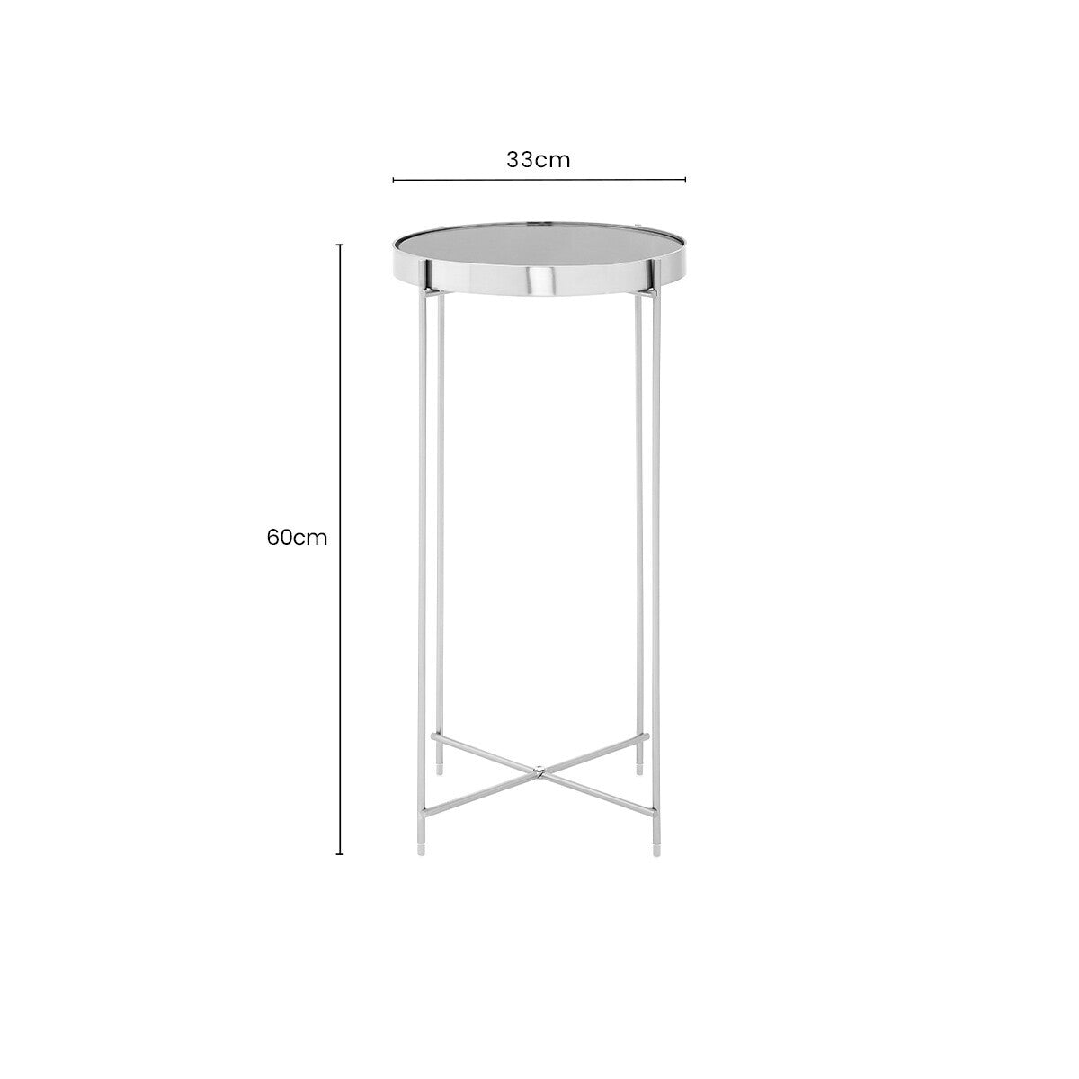 Allure Grey Mirror Tall Side Table