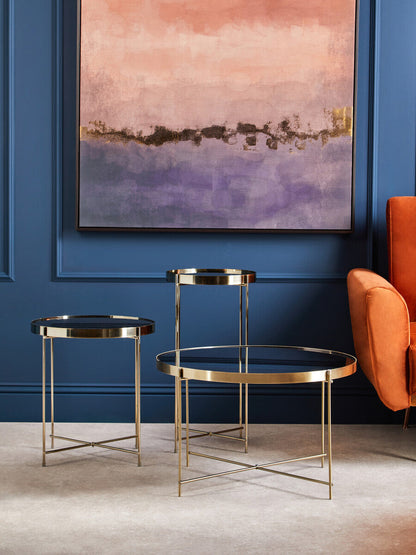 Allure Black Mirror Tall Side Table