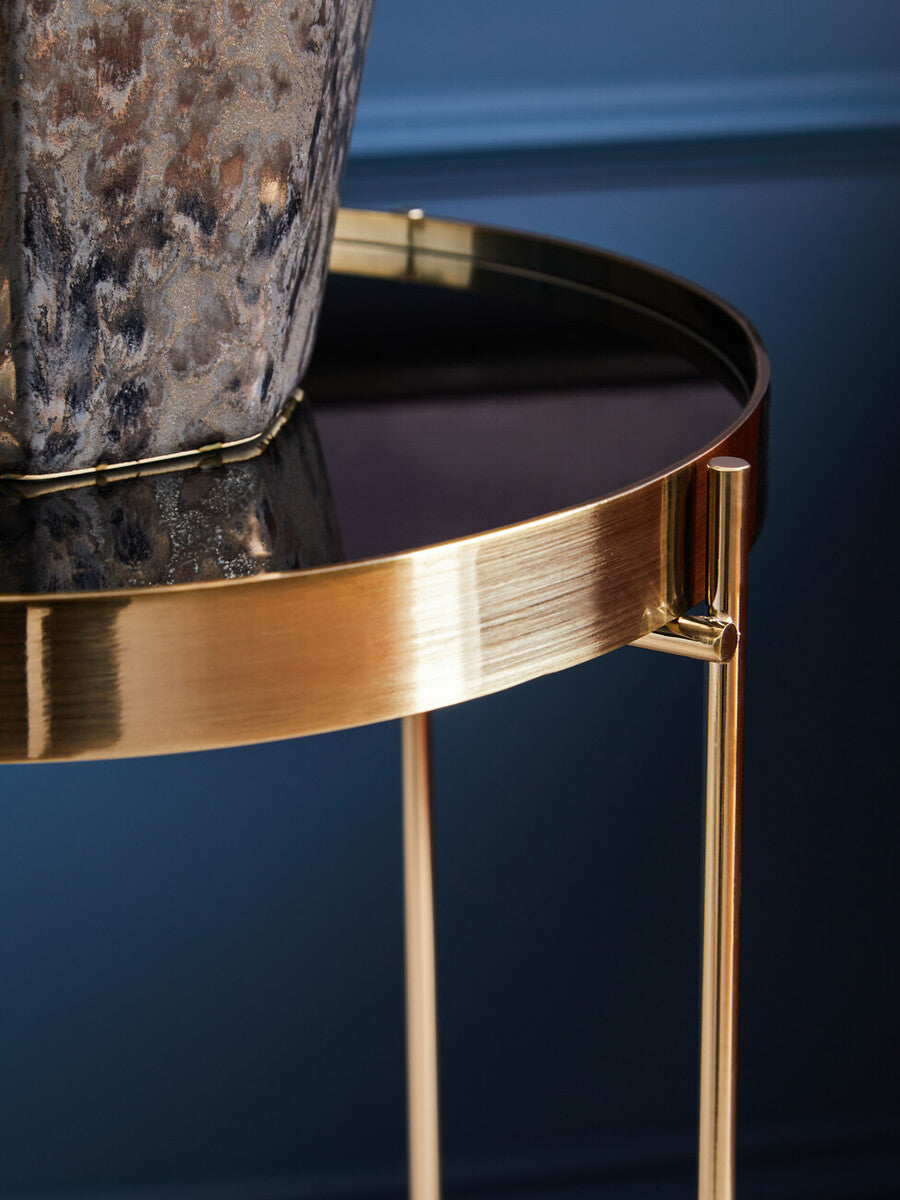 Allure Black Mirror Tall Side Table