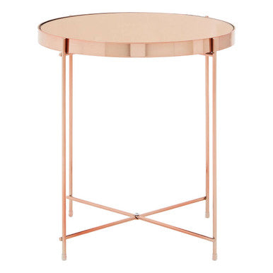 Allure Pink Mirror Low Side Table