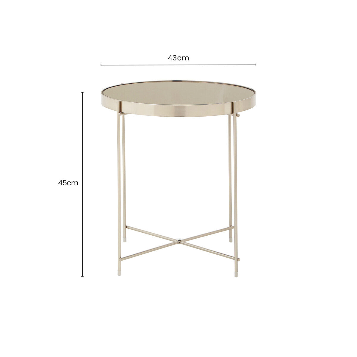 Allure Grey Mirror Low Side Table