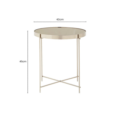 Allure Grey Mirror Low Side Table
