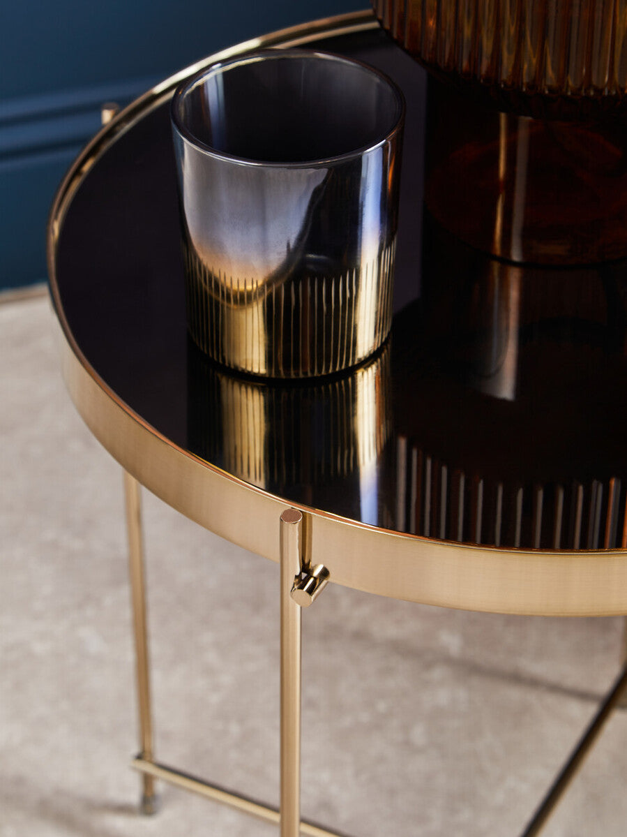 Allure Black Mirror Low Side Table