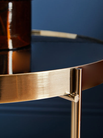 Allure Black Mirror Low Side Table