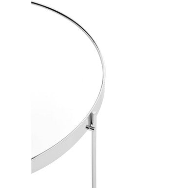 Allure Large Silver Mirror Side Table