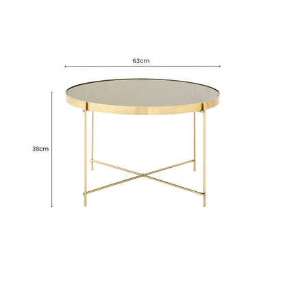 Allure  Brushed Bronze Large Side Table with Black Mirror
