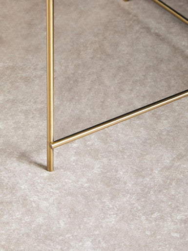 Allure  Brushed Bronze Large Side Table with Black Mirror