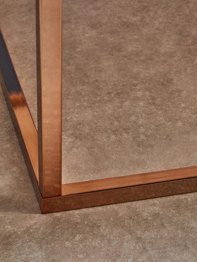 Allure Square Rose Gold And Marble Coffee Table