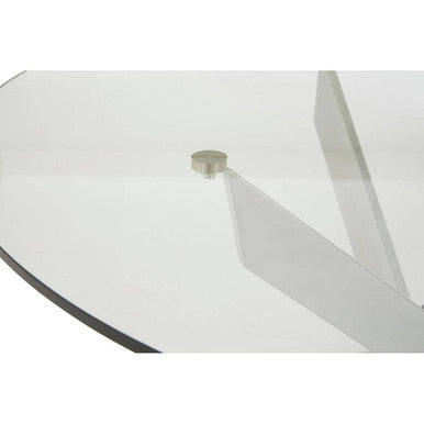 Allure Round Dining Table With Chrome Intersected Legs