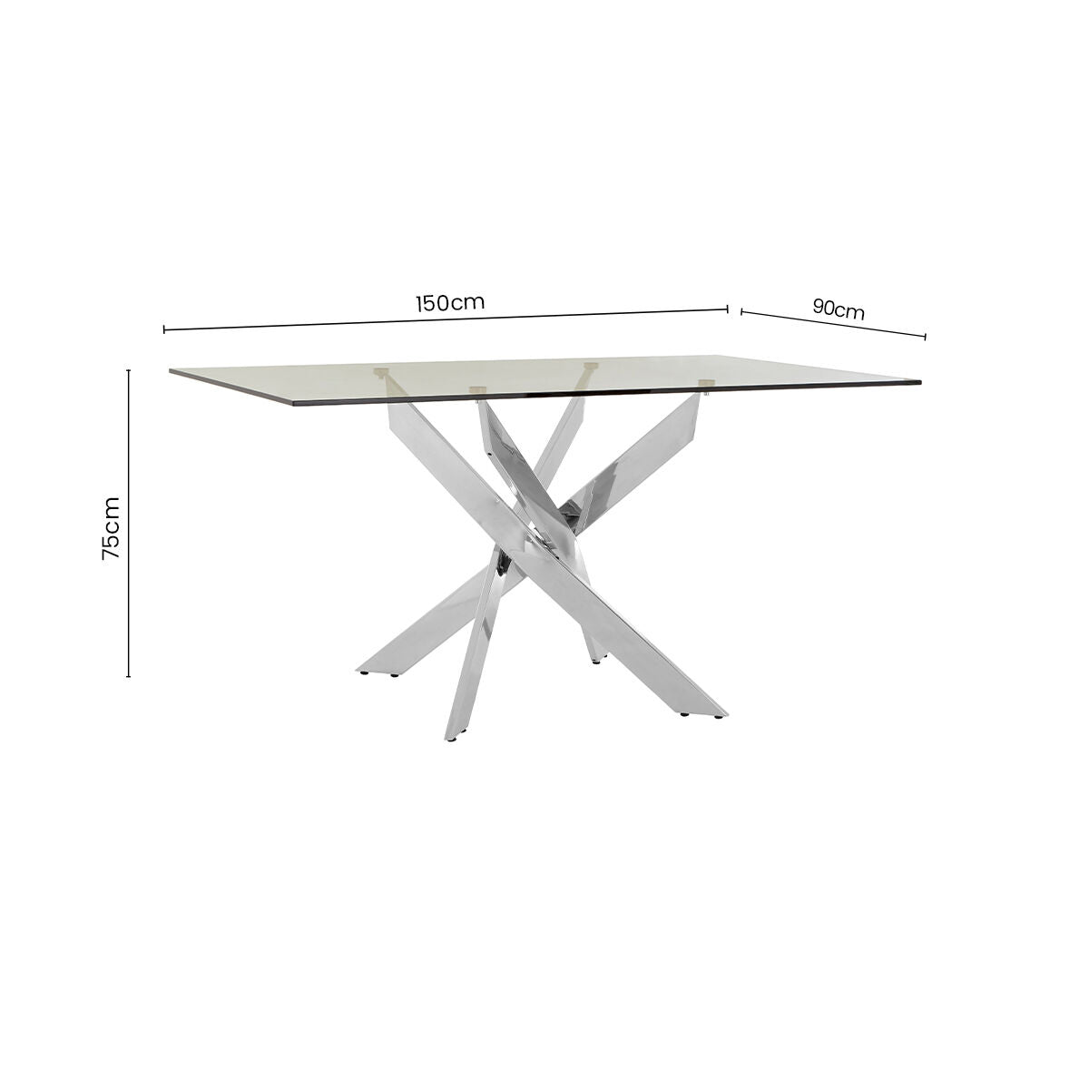 Allure Rectangular Intersected Base Dining Table