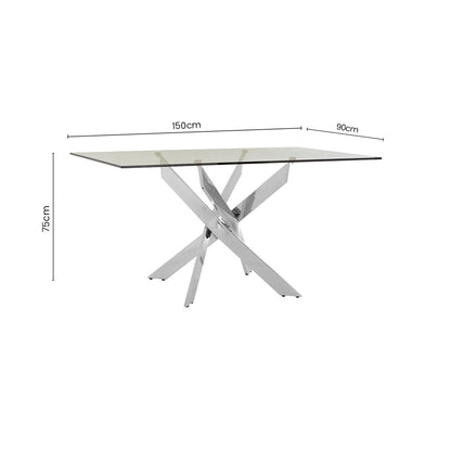 Allure Rectangular Intersected Base Dining Table