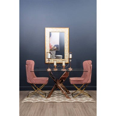 Allure Rectangular Rose Gold Dining Table