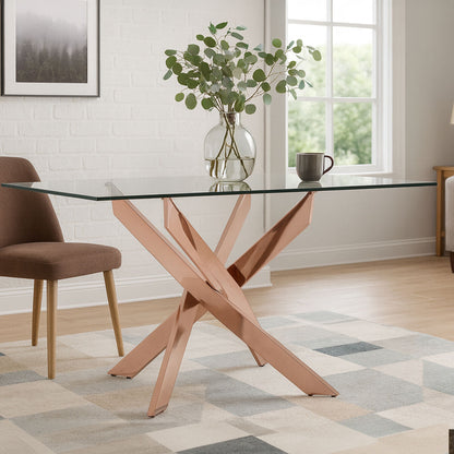 Allure Rectangular Rose Gold Dining Table