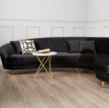 Nirav White Marble With Gold Geometric Legs Side Table