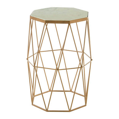 Shalimar Octagonal Marble And Gold Side Table