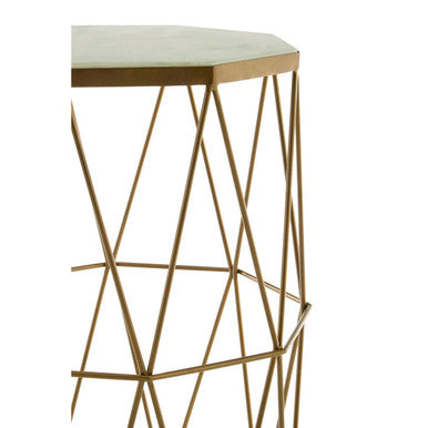 Shalimar Octagonal Marble And Gold Side Table