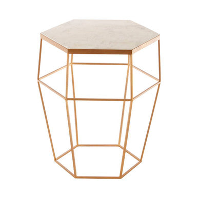 Shalimar Hexagonal Marble Top Side Table