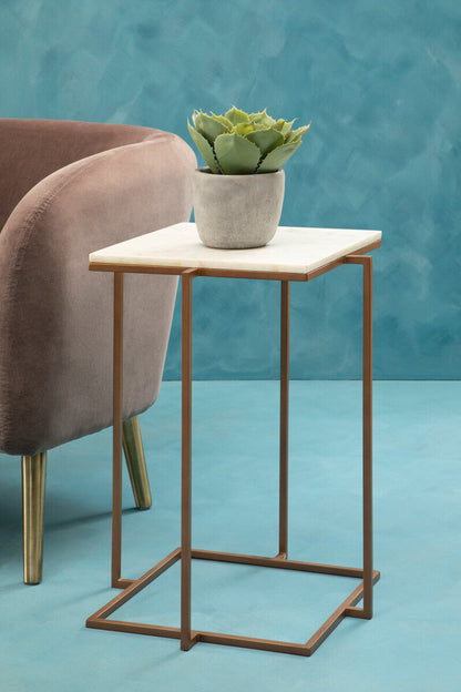 Shalimar Side Table With Gold Finish Legs