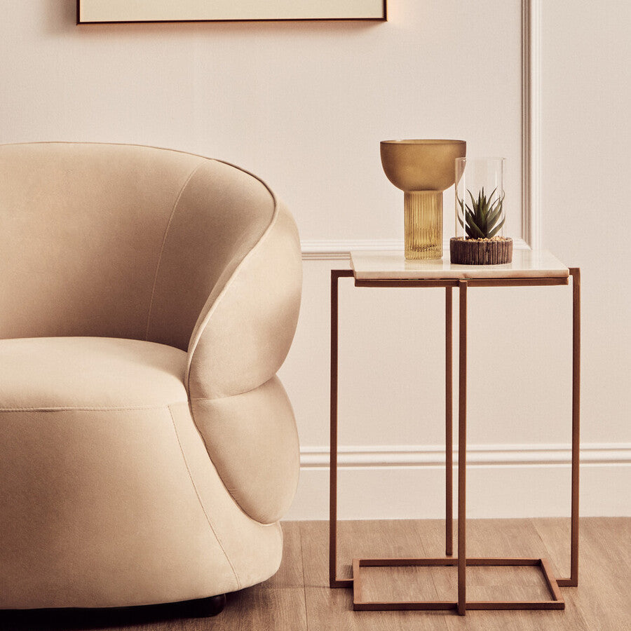 Shalimar Side Table With Gold Finish Legs