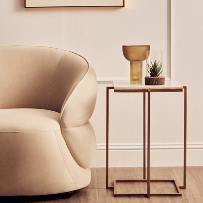 Shalimar Side Table With Gold Finish Legs