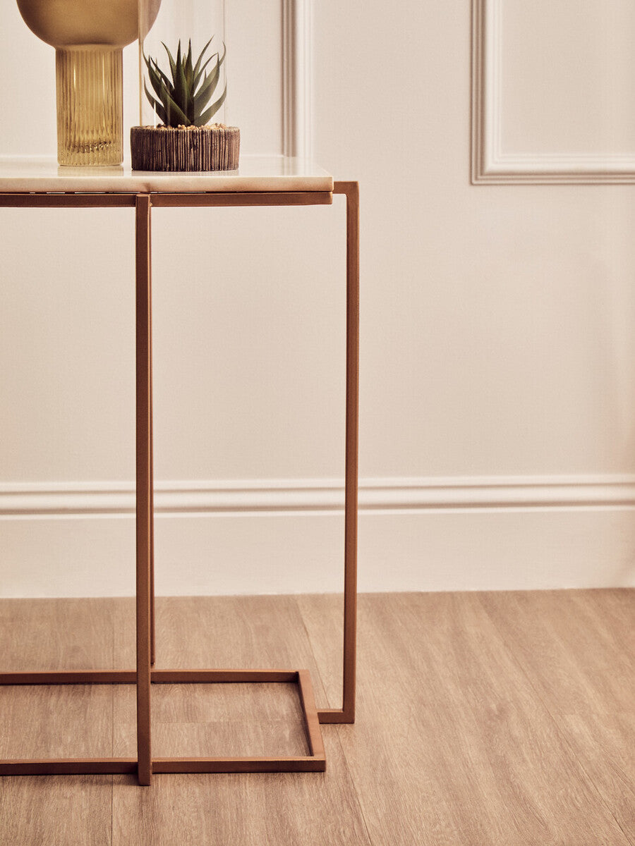 Shalimar Side Table With Gold Finish Legs
