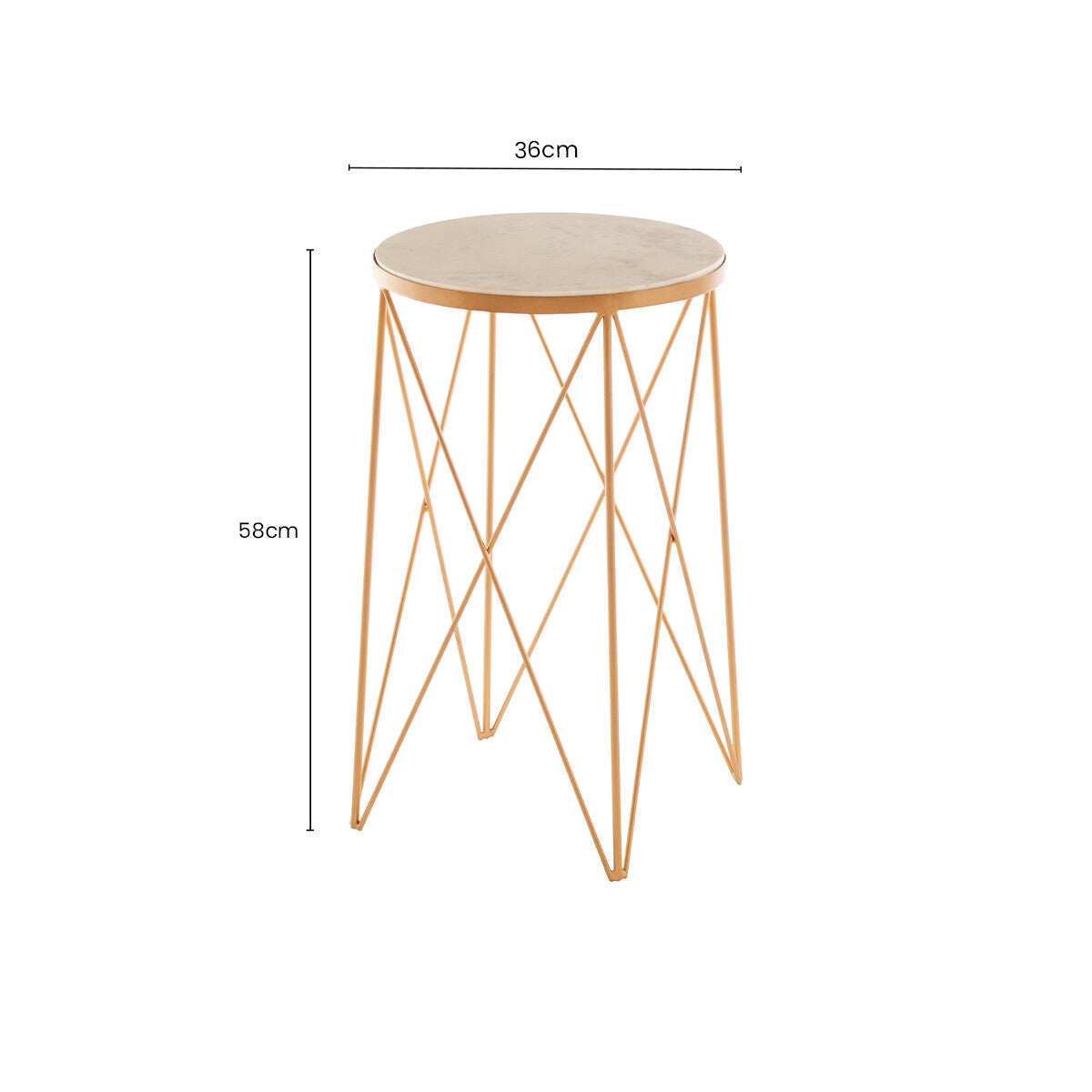 Shalimar Round Marble Top Side Table
