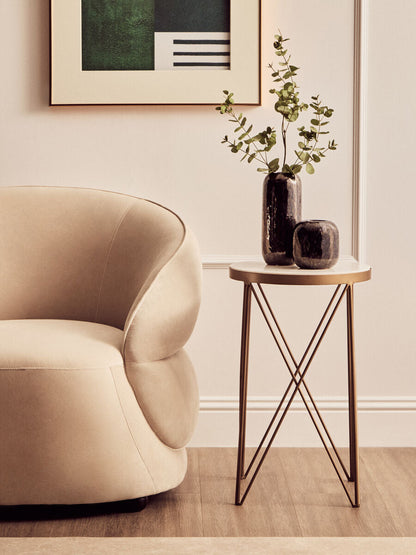 Shalimar Round Marble Top Side Table