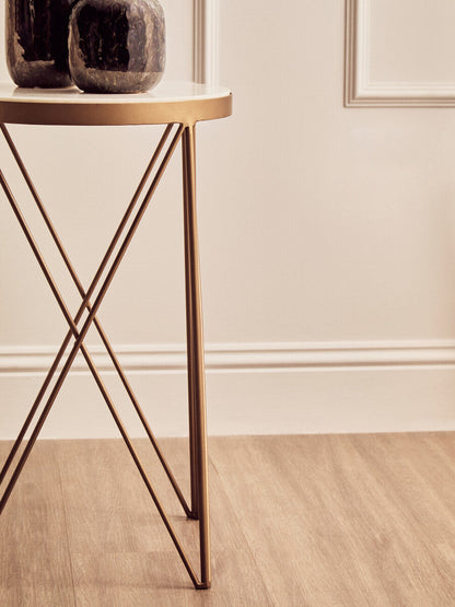 Shalimar Round Marble Top Side Table
