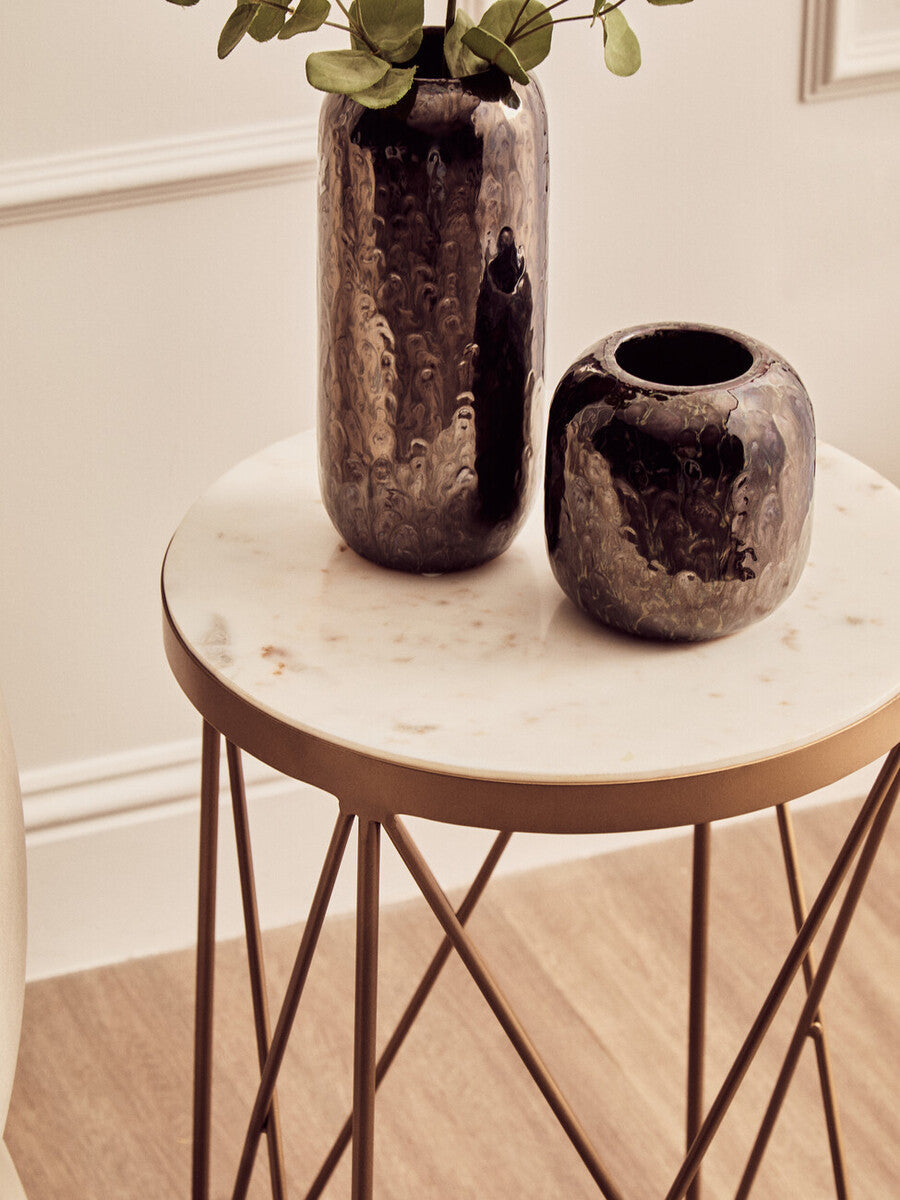 Shalimar Round Marble Top Side Table