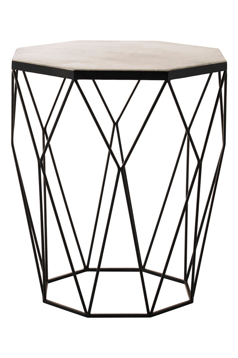 Shalimar Octagon Matte Black Side Table