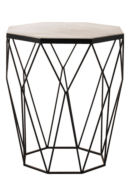 Shalimar Octagon Matte Black Side Table