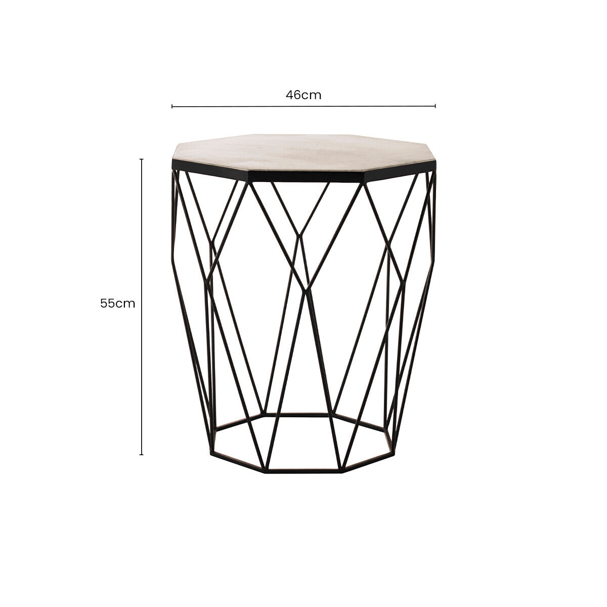 Shalimar Octagon Matte Black Side Table