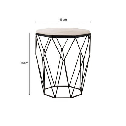 Shalimar Octagon Matte Black Side Table