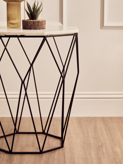 Shalimar Octagon Matte Black Side Table