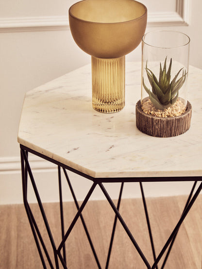 Shalimar Octagon Matte Black Side Table