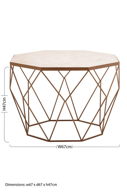 Shalimar Octagon White Marble Coffee Table