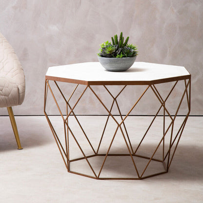 Shalimar Octagon White Marble Coffee Table