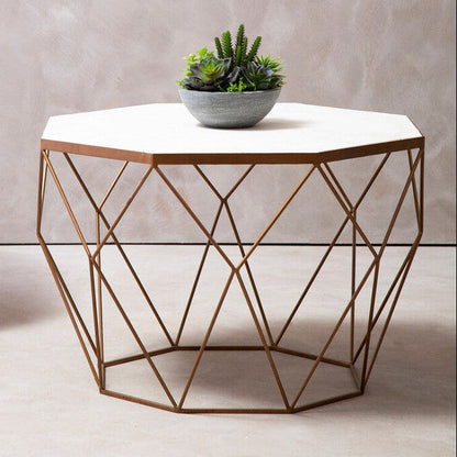 Shalimar Octagon White Marble Coffee Table