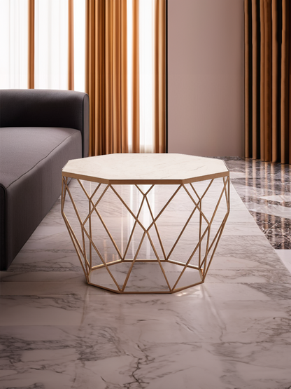Shalimar Octagon White Marble Coffee Table