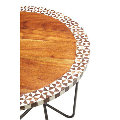 Artisan Round Acacia Wood Side Table
